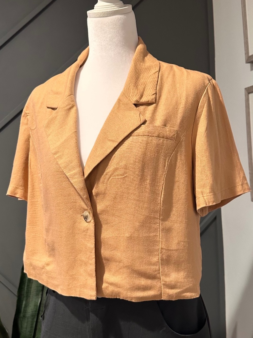 Forever21 Brown Cropped Top Blouse Size Small